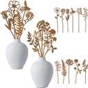 Metal Flowers for Outside, Rusty Plant Shaped Decoration, Rustic Decorative Garden Stakes, Metal Art for Outside, Flower Arrangement Potted Plants Outdoor Lawn Yard Courtyard Art (11pcs)