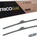 TRICO Gold 22" + 22" Premium Automotive Replacement Windshield Wiper Blades (Set of 2), Passenger and Driver Side All-Weather Beam Wiper Blades for Select Vehicle Models