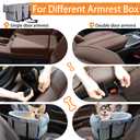 Center Console Dog Car Seat Dog Bed for Car Console Portable Armrest Booster Seat Carrier for Small Medium Dogs Anti-Collapse for Puppy Pet Up to 15 Lbs（Grid Black）