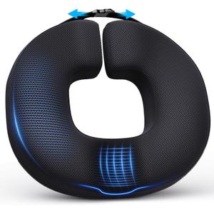 Benazcap Donut Pillow Seat Cushion for Sciatica & Tailbone Pain Relief, Memory Foam Hemorrhoid Pillow by Ergonomic for Coccyx, Sciatica, Pregnancy, Postpartum- Black