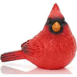 Red Cardinal Statue 8 inch Oversized Lifelike Memorial Figurine Resin Cardinal Decor for Indoor Outdoor Garden Patio Home Holiday Decor, Memorial Gifts for Loss of Loved One