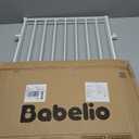 Babelio 26-43" No Bottom Bar Baby Gate for Babies, Elders and Pets, 2-in-1 Hardware Mount Dog Gate for The House, Stairs and Doorways, with Large Walk Thru Door, White