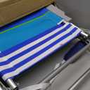 Rio Brands 17" Extended Height 4-Position Folding Beach, Camping, Lawn Chair, Blue/White/Green