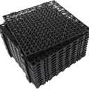 12 Pack 12" Interlocking Rubber Bathroom Flooring Tiles Non-Slip Pool Mat Splicing Shower Mat Outdoor Cushion Mat for Drain, Deck, Pool, Patio, Balcony, Shower, Kitchen, Yard (Black)