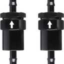 3/8" Billet Inline Fuel Filter 30 Micron Anodized Aluminum Black 2PCS