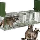 40 2 Door Live Animal Trap, Easy Set and Release Animal Trap, Live Animal Trap Cage for catching Stray Cats, Raccoons, Squirrels, Rabbits, Moles, Groundhogs, Armadillos up to 17.6 lbs
