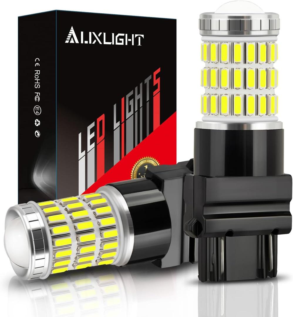 AUXLIGHT 3157 3156 3057 4157 3157K LED Bulbs Xenon White, Ultra Bright 60-SMD LED Replacement for Back Up/Reverse Lights, Brake/Tail Lights, Turn Signal/Parking or Running Lights (Pack of 2)