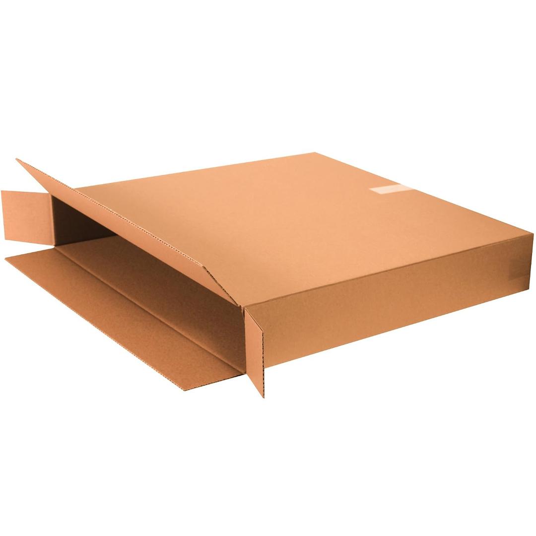 Box USA 5 Pack of Flat-Panel TV Corrugated Cardboard Boxes, 28" L x 6" W x 20" H, Kraft, Shipping, Packing and Moving
