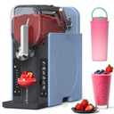 Slushie Machine, Slushy for Home No Ice Need, Soft Serve Ice Cream Maker & Margarita Machine, Auto-Cleaning, 6 Presets for Milkshakes, Frapps, Frozen Drink and More, Blue, 1 Insulated Cup