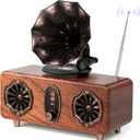 Retro Bluetooth Speaker, FM Radio with Dual-Speaker Design, Bluetooth 5.4 Wireless Speaker, 15H Playtime 1800mAh, Vintage Wireless Speaker Support AUX/TF Card/USB for Home Kitchen Outdoor Gift