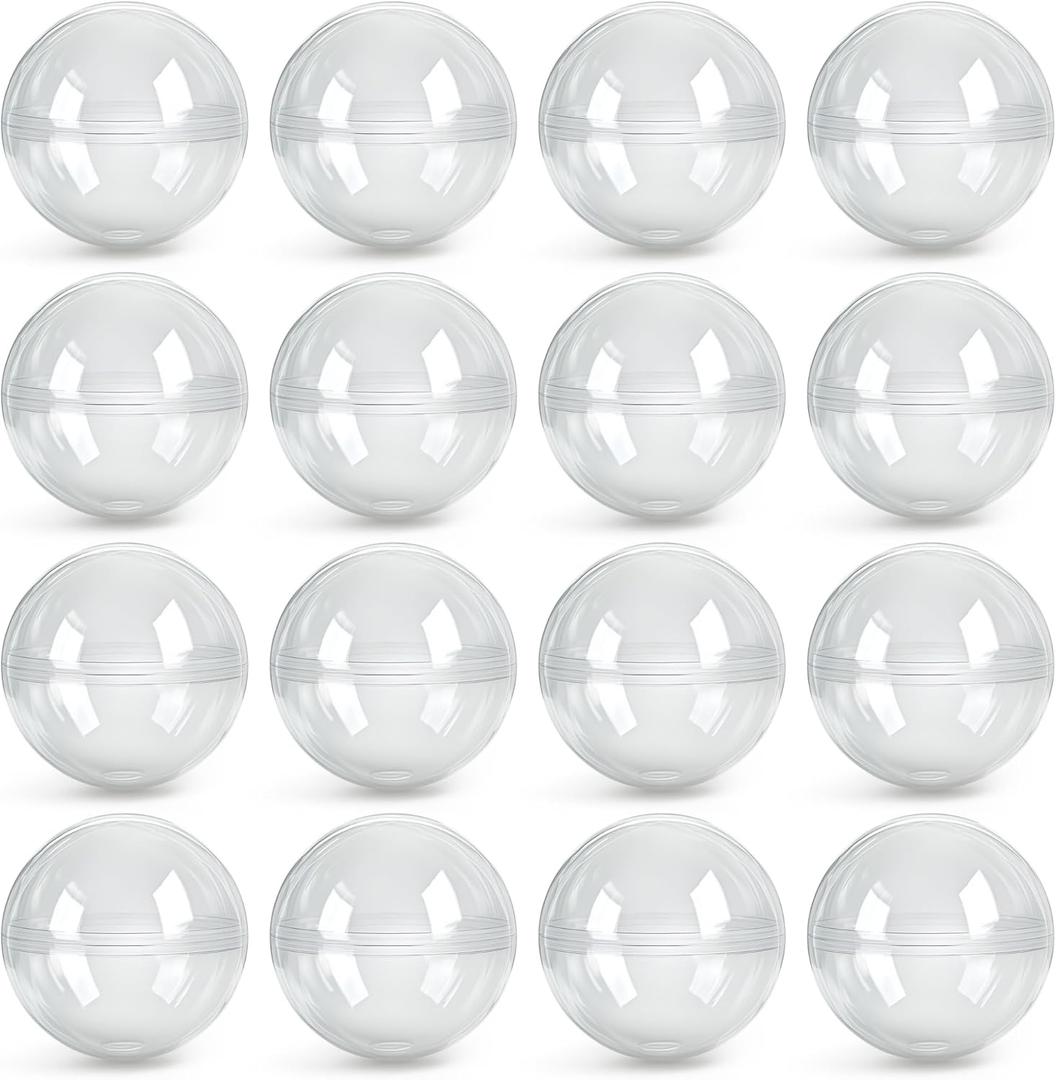 Capsule Vending Machine Round 50 pcs 2 inch - Gumball Machine Capsules Bulk Clear Container - Easter Basket Stuffers Birthday Gifts Pinata Stuffers DIY Craft Supplies - Clear Capsules Empty