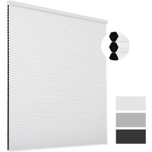 Joydeco Cellular Shades Cordless, Blackout Shades Cellular Blinds for Indoor Windows, Blackout Blinds Window Shades for Thermal Insulated & Noise Reduction (White, 20" W x 48" H)