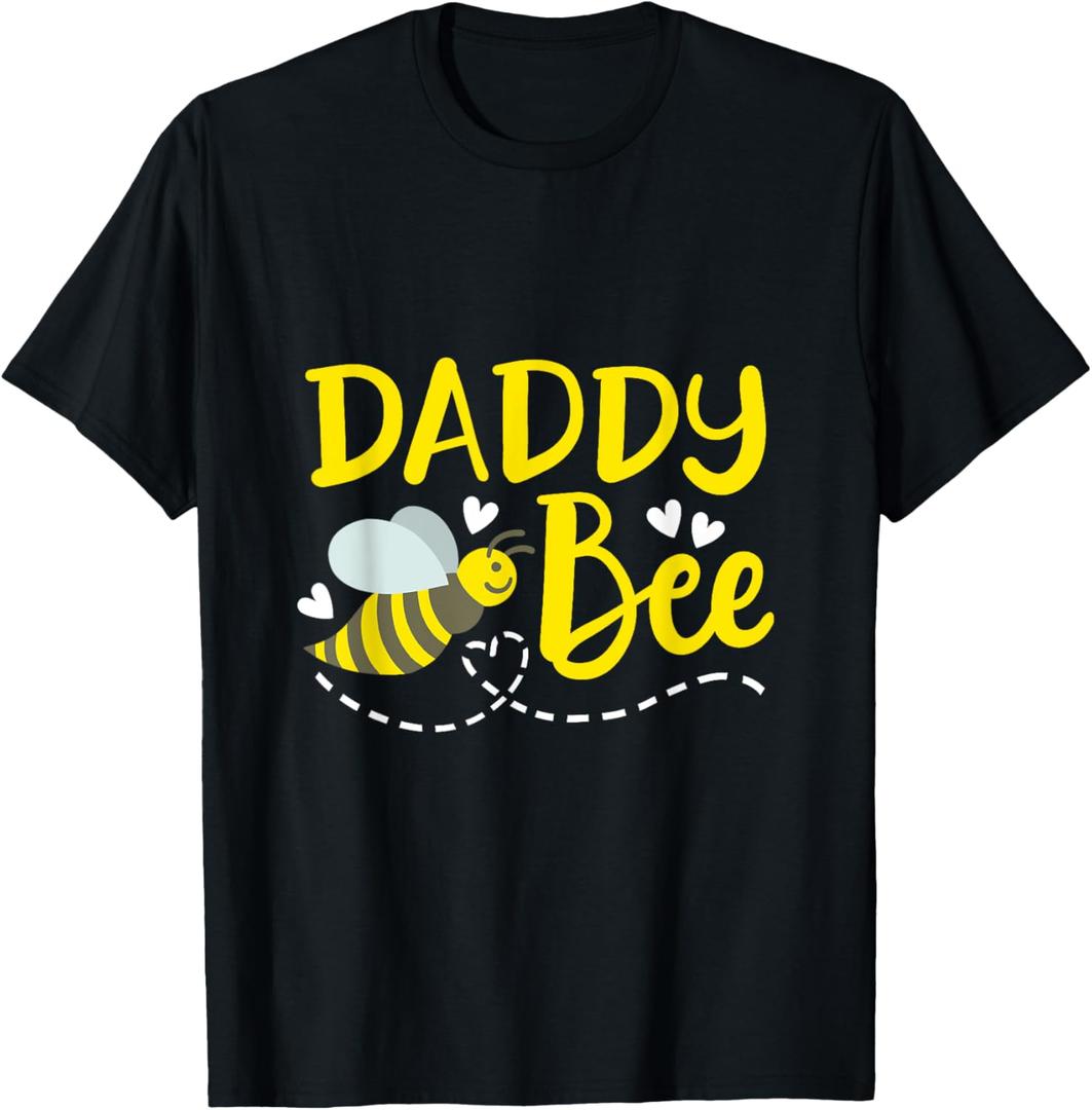 Daddy Bee Cute Beekeeping Birthday Party Matching Family Men T-Shirt (Small, Black)