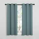NICETOWN Modern Blackout Curtains Noise Reducing, Thermal Insulated and Privacy Room Darkening Drape Panels for Boy's Guest Room Door Small Short Window (Greyish Blue, 2 Panels, W34 x L54 -Inch)