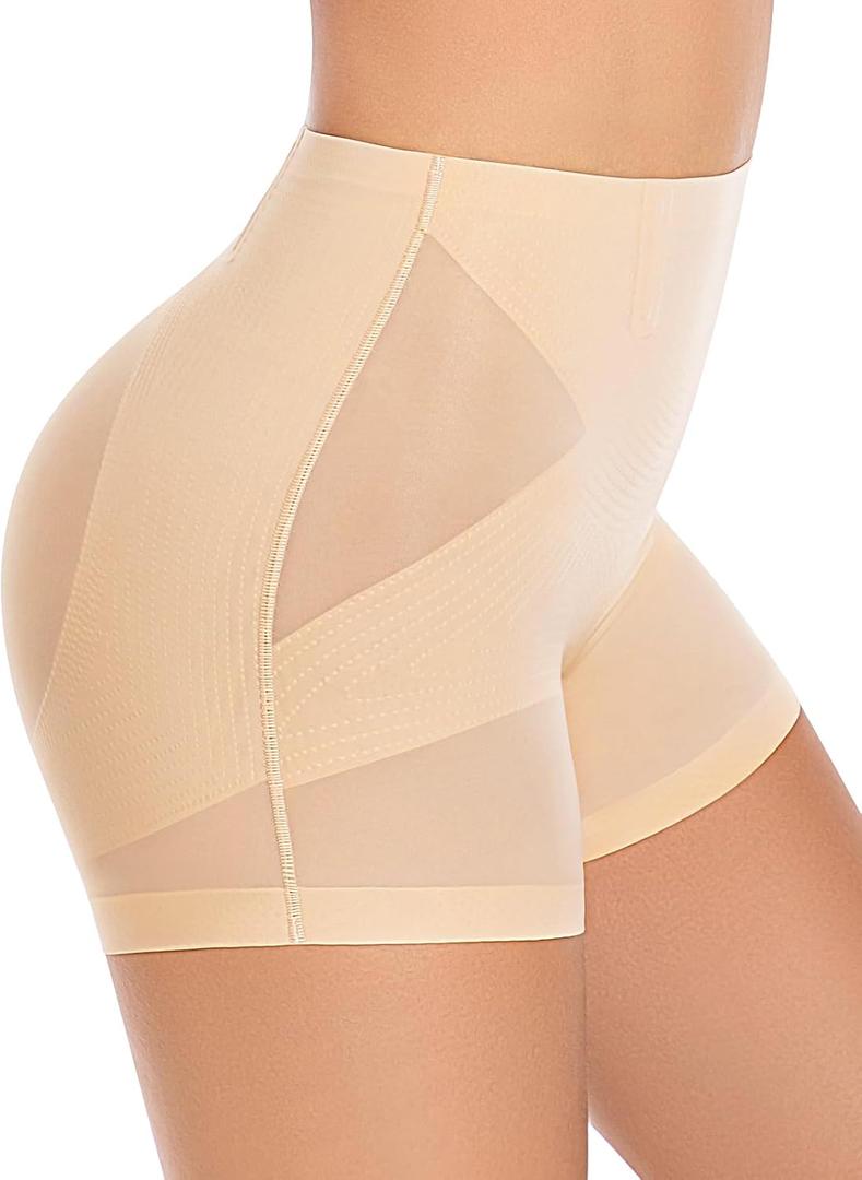Tummy Control Shapewear for Women, Butt Lifting Shapewear Shorts Underwear Body Shaper for Under Dress Skirt Pants (Large, Nude)