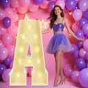 Marquee Light Up Letters: 4FT Large Decorative Signs for Party Decorations Baby Shower Birthday Wedding Engagement Anniversary, 4 Feet Tall Pre-Cut DIY Foamboard Letter A - Easy to Assemble