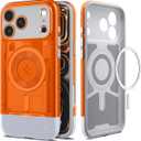 Spigen for iPhone 17 Pro Max Case, Classic C1 MagFit [TPU Covered Camera Control] [Compatible with MagSafe] - Tangerine