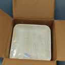 ECO SOUL 10 Inch Disposable Palm Leaf Plates [50 Pack] Premium Food-Safe Heavy Duty Compostable Bamboo Paper Plates for Lunch, Dinner, Birthday, Weddings, Party, Camping & Catering Events [Square]