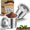 Reusable K Cups for Keurig: Full Stainless Steel Refillable K Cups, Reusable Coffee Filter for Keurig 1.0 Coffee Machines - Eco-Friendly, Easy to Fill and Clean, Lid-Body Tight Seal, Stratum Flow Tech
