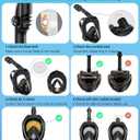 Greatever G2 Full Face Snorkel Mask with Latest Dry Top System,Foldable 180 Degree Panoramic View Snorkeling Mask with Camera Mount,Safe Breathing,Anti-Leak&Anti-Fog