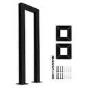 JuneFanwei 2FT Black Sturdy Non-Slip U-Shaped Safety Guardrail, Equipped with Decorative Cover, Retro Industrial Iron Handrail, Stylish & Safe Grab Bars, for Indoor and Outdoor Steps