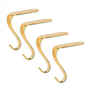 Christmas Stocking Holders Xmas Fireplace Hanger Hooks Set of 4(Rust Black)