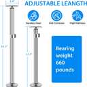 Undermount Sink Brackets, Stainless Steel Undermount Sink Support Brackets, 17.8-31" Adjustable Support Pole, Sink Brackets Repair Kit for Kitchen, Bathroom (2 Pack)
