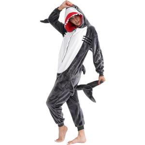 vavalad Adult Shark Onesie Pajamas Unisex Cosplay Costume Women and Men XL