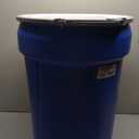 Eagle 30 Gallon Plastic Drum with Lid, Metal Lever-Lock, 28.5"x21.1", Open Head Lab Pack Drum Made of Durable, Lightweight HDPE, Withstands Weather and Chemicals, Made in USA, Blue, 1601MB