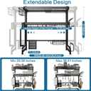 LIVOD Over The Sink Dish Drying Rack,3 Tier Adjustable Length Full Stainless Steel Large Storage Kitchen Dish Rack,for Kitchen Counter Expandable Multifunctional Organizers,Silver(25.5'' to 37.4''), 3 Tier Style B
