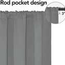 Easy-Going Rod Pocket Blackout Curtains for Bedroom, Room Darkening Window Curtains for Living Room, Thermal Insulated Noise Reduction Solid Window Drapes, 2 Panels(34x72 in, Light Gray)