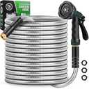 Amayrose Garden Hose 75 FT with 10-Function Nozzle, Leak-proof Metal Connector Hose, No Knots, Kink-Free, Lighter, Anti-Pets, Wear-Resistant, 3/4 GHT, Water Hose for Garden, Yard, Outdoor