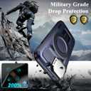 MMHUO for iPhone 16e Case with Adjustable Camera Cover Stand & Screen Protector,[Compatible with MagSafe] [Military Grade Protection] Shockproof Phone Case for iPhone 16e 2025 6.1 inch,Blue