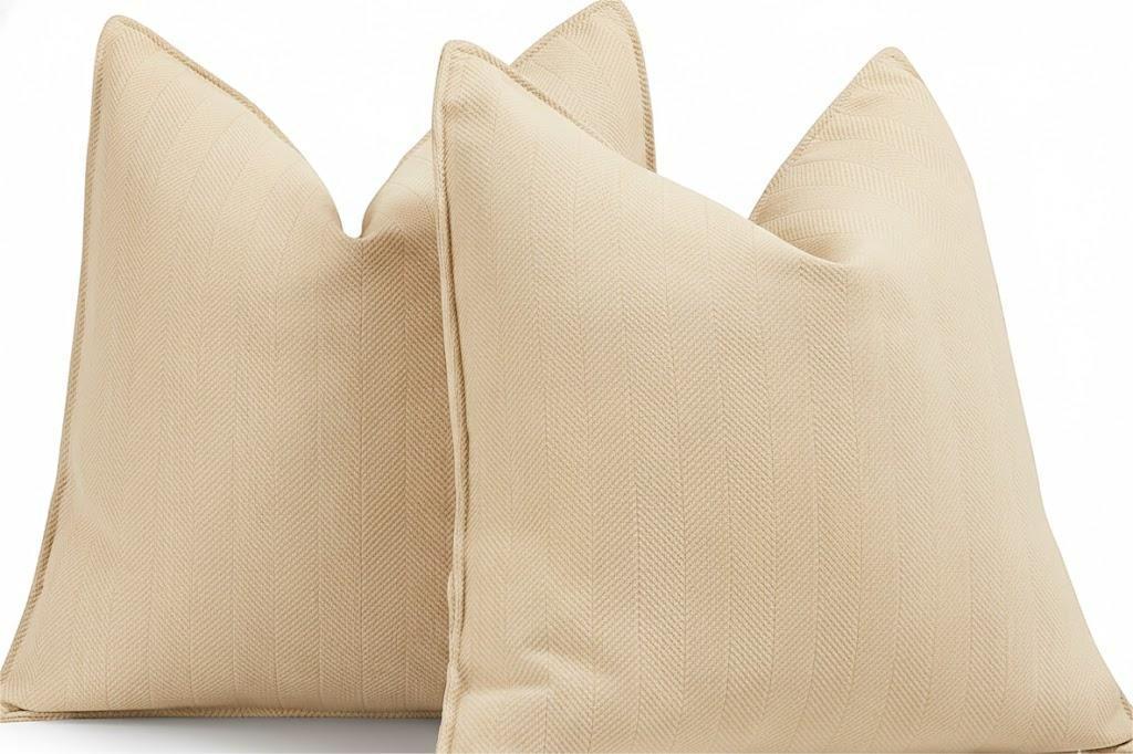 ZWJD Cream Pillow Covers 20x20 Set of 2 Chenille Throw Pillow Covers with Elegant Design Soft and Luxurious Decorative Throw Pillows for Couch, Bed, and Home Decor