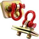 D Ring Shackle 1/2 inch with Bolt on Clevis Mount and Backer Plate Made of Grade 70 Forged Steel Heavy Duty Easy Installation Design 1/2 inch Shackle Mount Kit (Including Hardware)