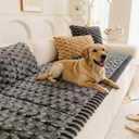 Pet Couch Cover for Dogs Washable Pet-Friendly Dog Sofa Protector for Furniture Boho Pets Mat for Couches and Sofas, Dark Gray 27.6x59.06