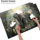 Jungle and Elephants Jigsaw Puzzle 1000 Pcs, Ideal for Game Night, Oil Painting Animal Wooden Jigsaw Puzzle, 1000 Piece Puzzle for Adults, Challenging Charm Puzzle for Game Night