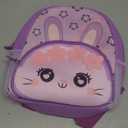 KK CRAFTS Preschool Backpack Toddler Neoprene Animal Schoolbag Lunch backpack for Kids Boys Girls(Purple Rabbit)