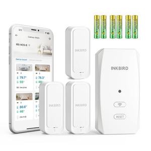 WiFi Hygrometer Thermometer with Swiss Sensor 2 Pack, Bluetooth 5.0 Dual Mode, 300-Day Data Storage, 9-Month Battery, IP65 Waterproof for Home, Greenhouse, Reptile Tank