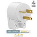 Nema 6-20P 20A 250V Plug 20A T-Blade Industrial Plug, Easy Assembly 20Amp 250Volt USA Canada 3-Prong Male Angled,White Color