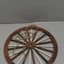 Qunclay 2 Pcs Wagon Wheel Decor Wooden Western Cowboy Party Decorations Vintage Rustic Wagon Wheel Wood Cartwheel Decor for Bar Garage Indoor Outdoor (Brown, 12 Inch)