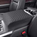 PIMCAR Center Console Cover for 2021-2025 2026 Ford F150 PU Leather Armrest Cushion Protector Interior Accessories (Only fit for Full Bucket Seat)