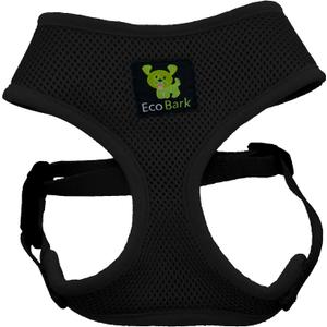 EcoBark Dog Harness - Eco-Friendly Max Comfort Harnesses - Luxurious Soft Mesh Halter - Over The Head Harness Vest- No Pull and No Choke for Small, Toy Breed, and Teacup Dogs (XS, Black)