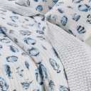 Great Bay Home Coastal Quilt Set - 3-Piece Full/Queen Size Nautical Bedding Set - Lightweight, All-Season, Reversible Bedspread (Coastal Fish)