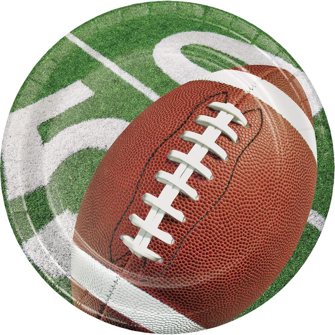Creative Converting 331932 Football Party Dessert Plates Brown