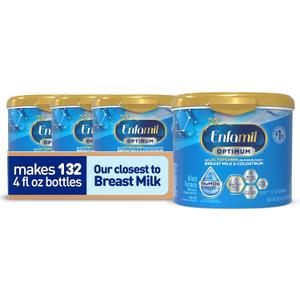 Enfamil Optimum (Enspire), Our Closest Formula to Breast Milk, Immune-Supporting Lactoferrin and Brain-Supporting DHA Baby Formula, 20.5 Oz, Pack of 4 (EXP 03/01/27)