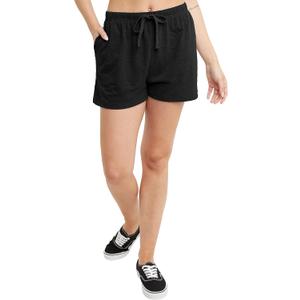 Hanes Women's Originals Tri-Blend Pockets, Lightweight Jersey Shorts, 2.5" (Large, Black) Hanes Women's Originals Tri-Blend Pockets, Lightweight Jersey Shorts, 2.5" (Large, Black)