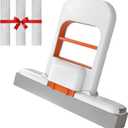 Self Squeezing Mini Mop, Mini Foldable Desktop Mop, Orange Small Sponge Mop, Wet and Dry Use Cleaning System, Replaceable Head, for Desktop, Kitchen, Counter, Glass, Tile (White)