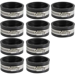 3952x10 Flexible Pvc Pipe Cap with Stainless Steel Clamps, 3 Inch Black (Pack of 10)