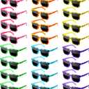 Matcheck 12/24/32 Pack Miner Party Sunglasses Pixelated Mosaic Gamer Birthday Photo Props Glasses for Adults Teens (24 Mixed Color)